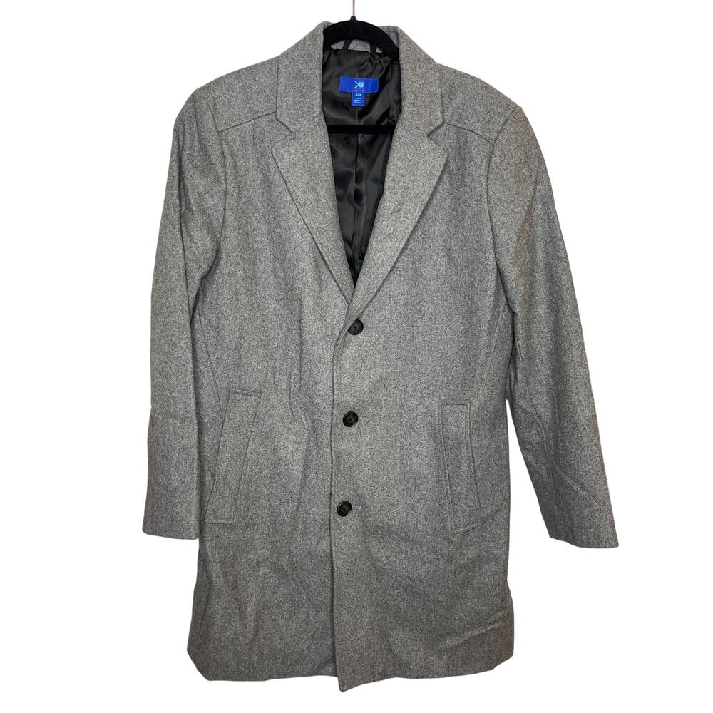 Egara Men Size‎ 40R Gray WOOL Blend Coat 3 Button Lined Warm